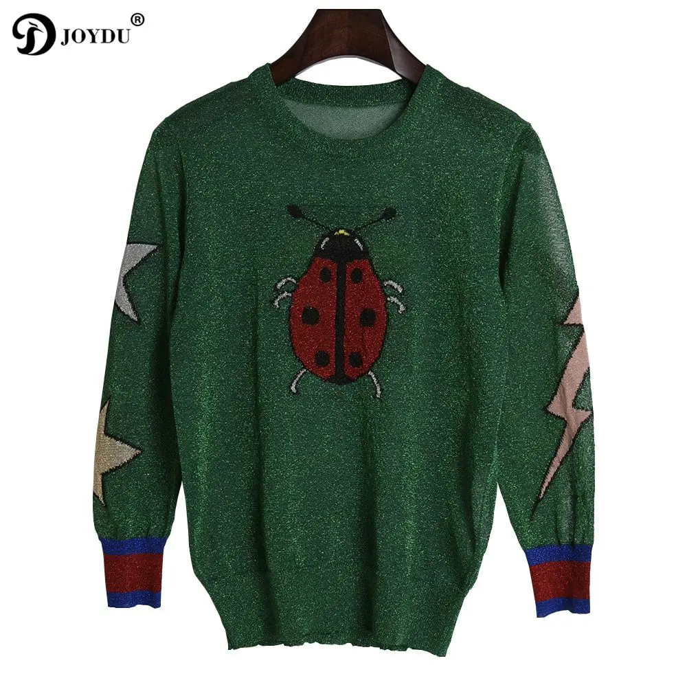 JOYDU Sweater Women 2018 New Fashion Design Ladybug Butterfly Jacquard Jumpers Casual Knitted Sweaters Tops Pullover pull | Женская