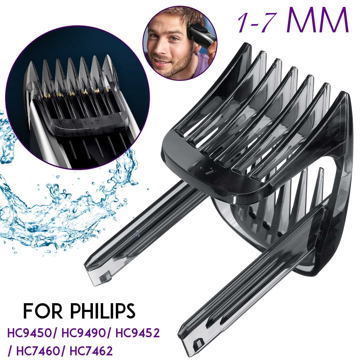 1 шт. машинка для стрижки волос гребень для Philips HC9450 HC7460 HC9490 HC9452 HC7462 триммер для волос 1-7 мм сменный гребень