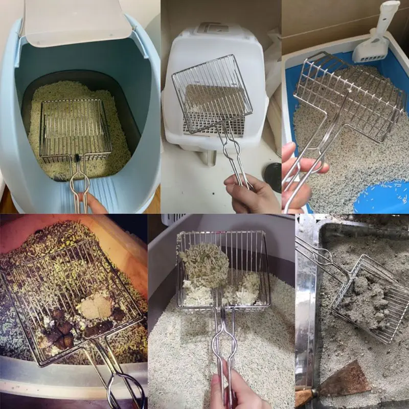 Наполнитель для кошачьего туалета прочный металлический туалет из нержавеющей