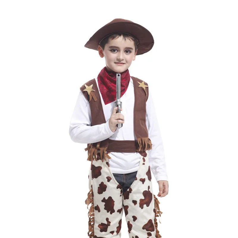 Детский костюм ковбоя на Хэллоуин для мальчиков крутые костюмы забавная жилетка