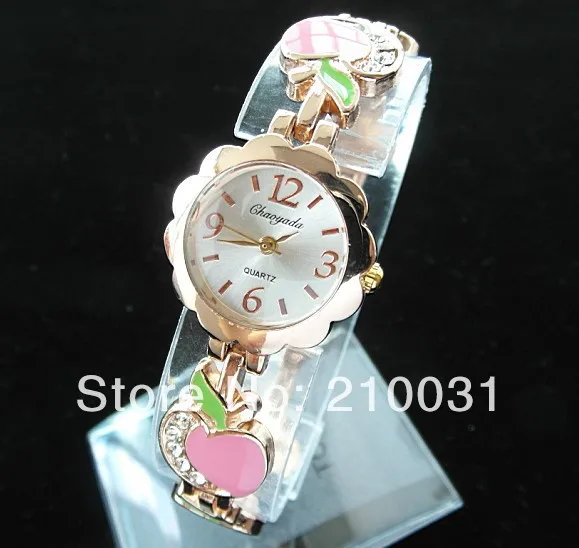 1pcs/lot fashion wacthes flower face apple shape band Bracelet watches Quartz Wristwatches for Ladies women Girls hot gifts L28 | Наручные