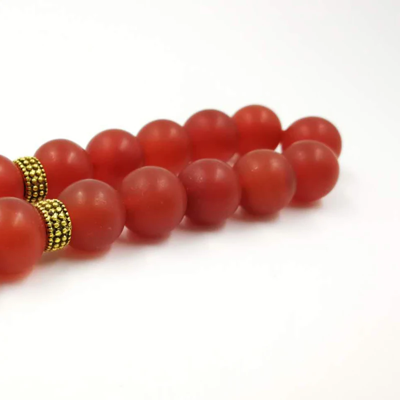 Натуральный Матовый Браслет red agates Tasbih все новое мусульманский мужской браслет