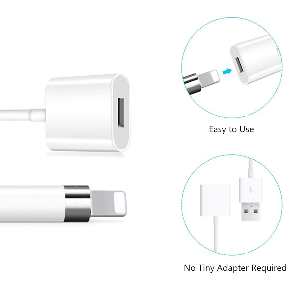 Зарядный Кабель адаптер для Apple Pencil 1 шт. кабель зарядки iPad Pro 1/2 USB со стилусом Папа
