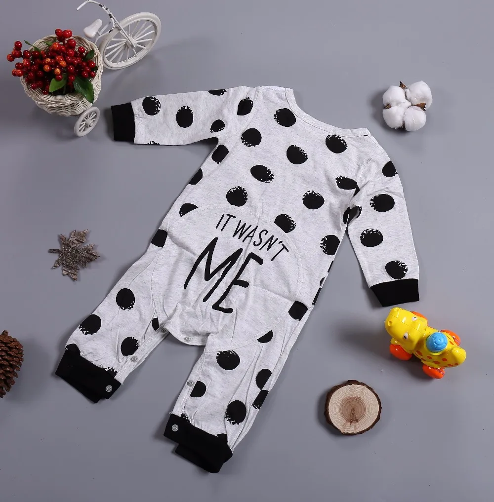 

Newborn Baby Boy Girl Rompers 2020 Spring Infant Pajamas "It Wasn't Me" Cotton Long Sleeves Climbing Clothes Baby Boy Romper