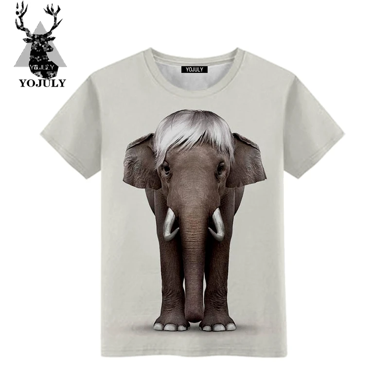 YOJULY 2019 Kawaii Elephant/Детская футболка с 3D принтом Новые Топы для мальчиков и девочек