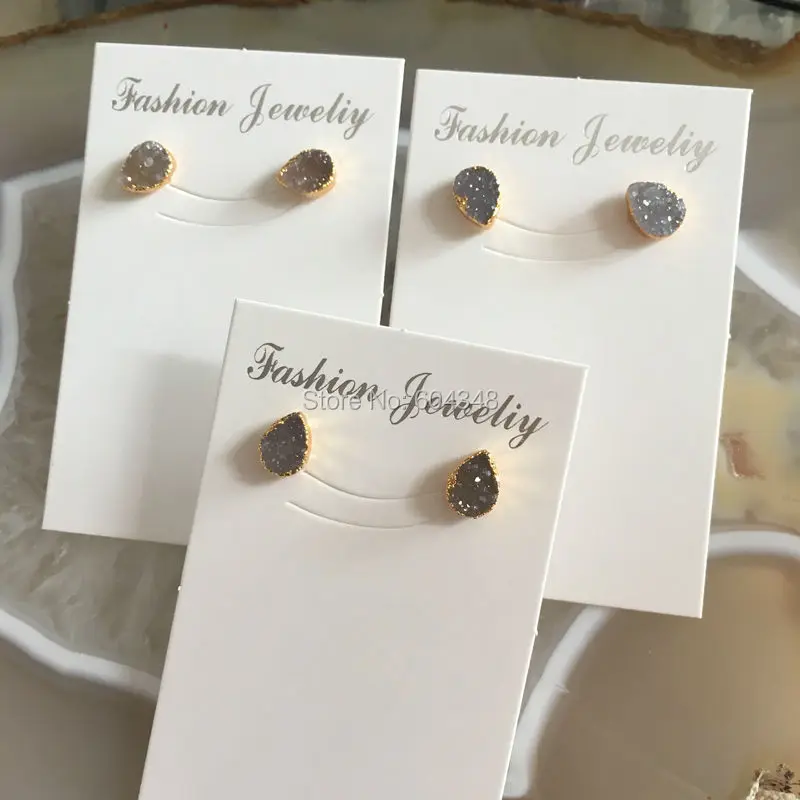 5 пар серьги гвоздики из искусственного кварца 6x8|drop stud earrings|stud earringsquartz earrings |