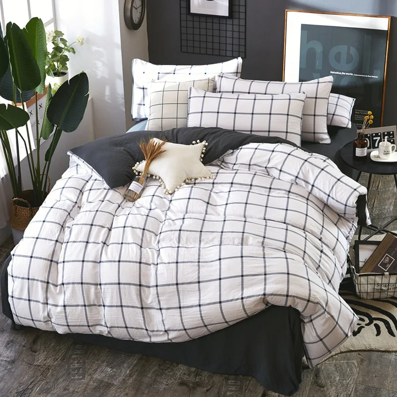 

New Comfort Bedding Set 4 Piece Soft and Healthy Household Stripe Sheet Cover