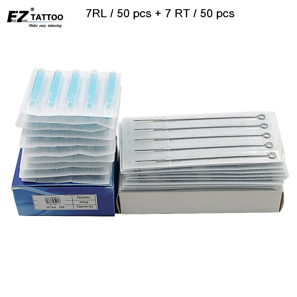 Одноразовые Стерильные 50 шт иглы для тату 7RL и татуировки трубки 7R одноразовые
