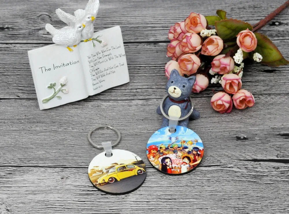 10 шт./лот оптовая продажа модные сублимационные деревянные пустые кольца для