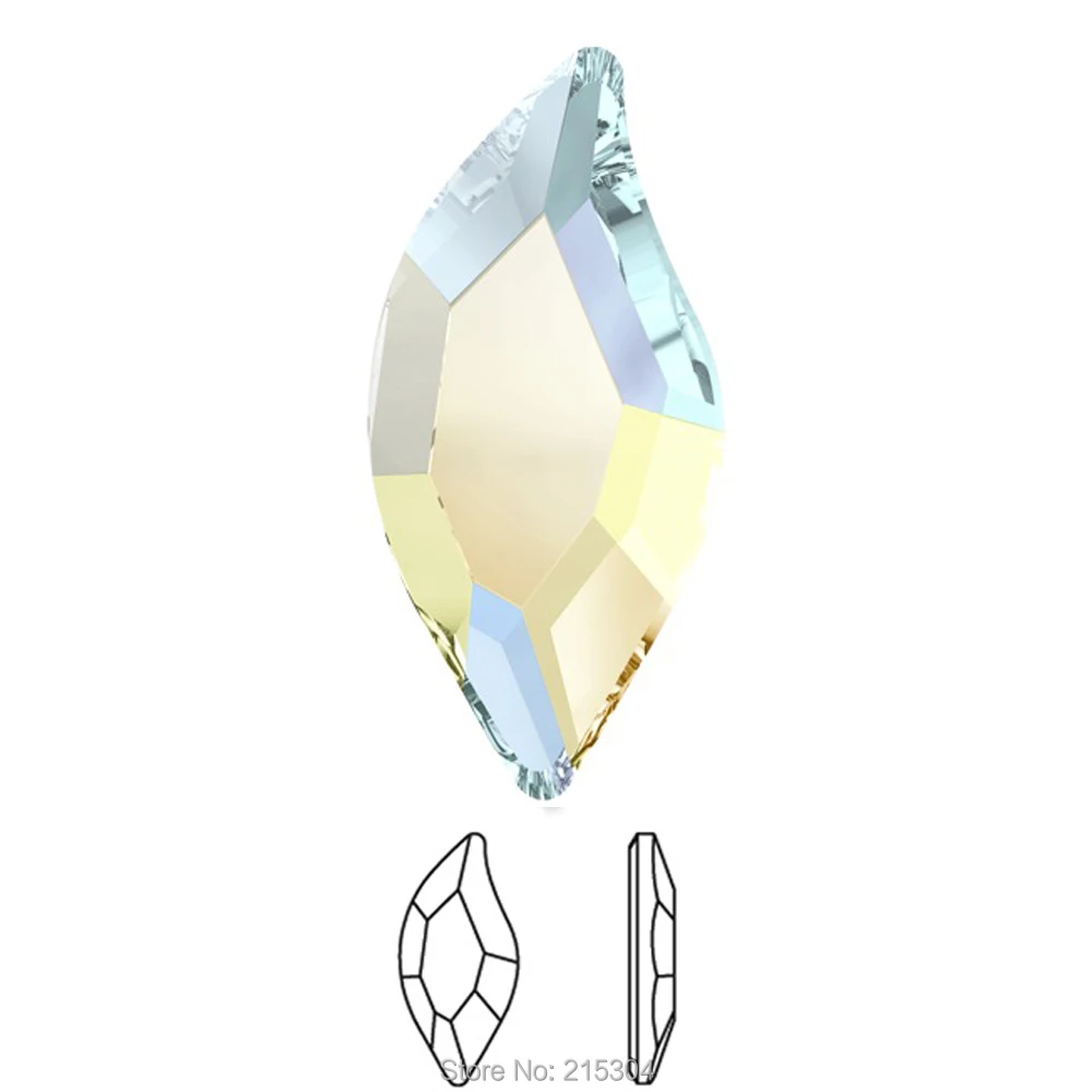 Стразы Swarovski Elements Diamond Leaf (2797) AB Crystal (без горячей фиксации) (8x4 мм 10x5 мм)|flat back rhinestones|ab