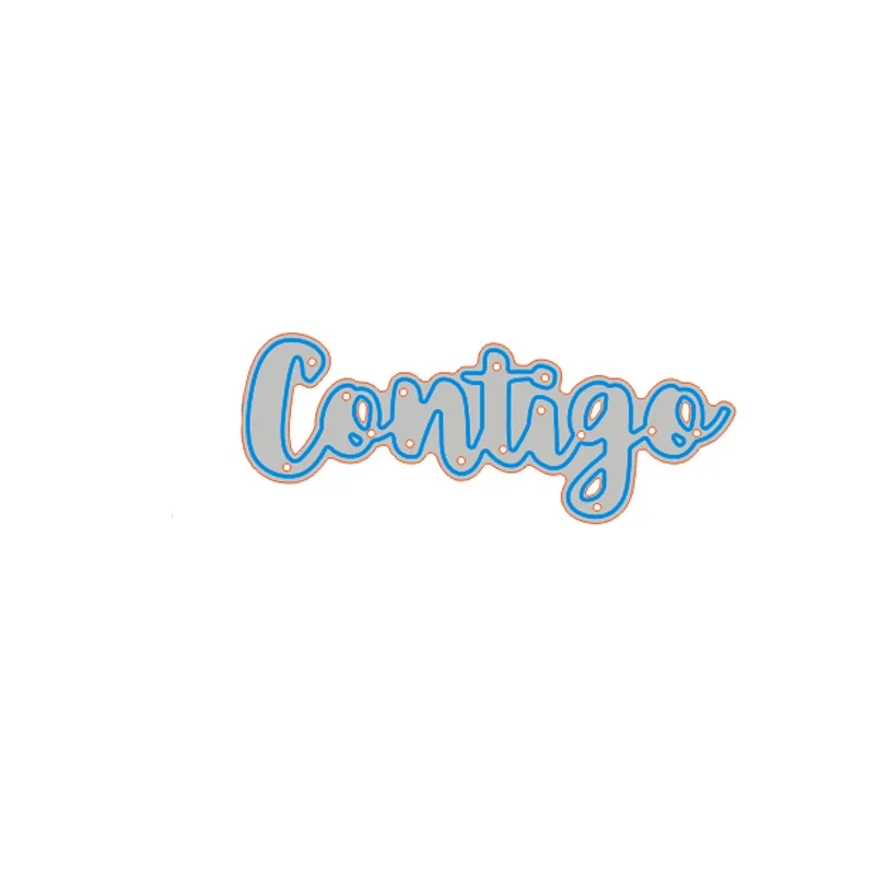 contigo dies Новые штампы слова в испанском Forever штампы для резки металла вместе с вами Крафтовая окраска для DIY Скрапбукинг Украшение для альбома - Цвет: contigo dies