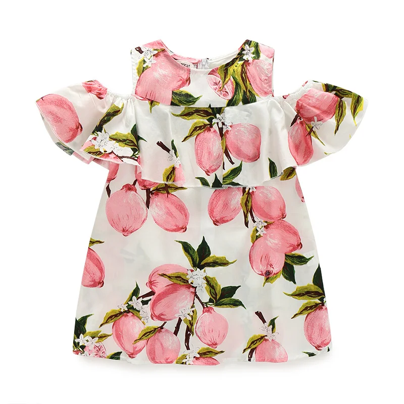 Летом стиль лимон девушки платье Без Рукавов Платье для девочек принцесса 2 цвета