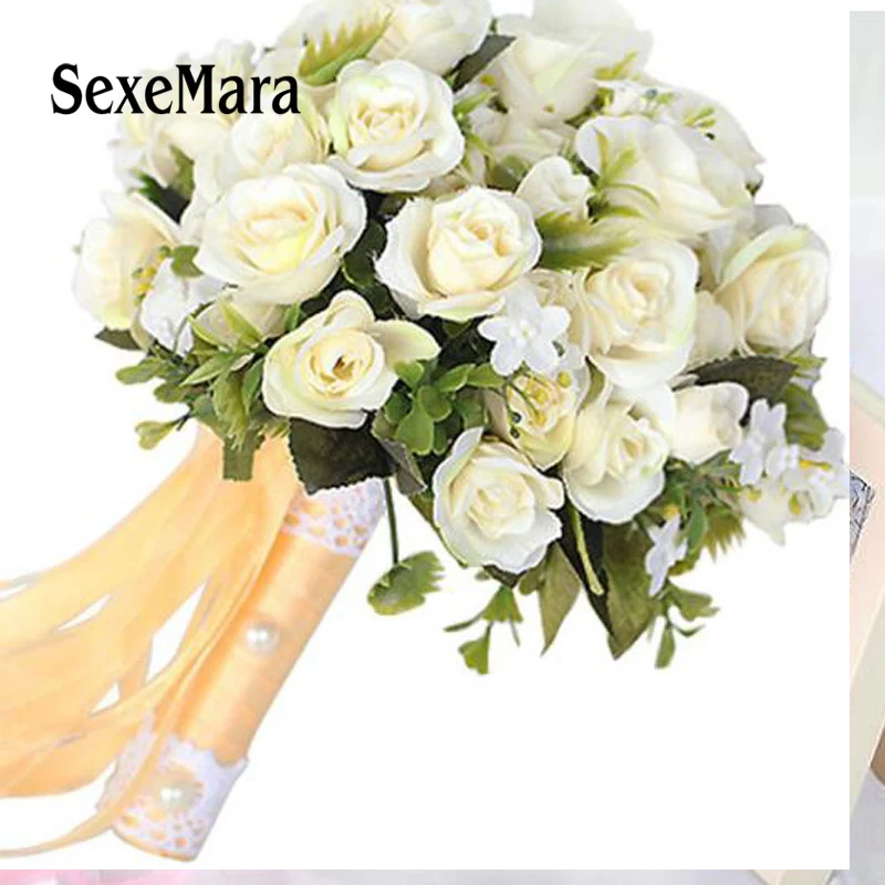 SexeMara/цвета слоновой кости розовый шампанского синий букет с цветами для