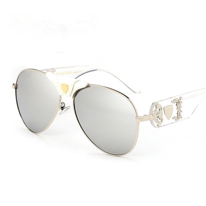 Женские солнцезащитные очки с металлической кожаной оправой UV400 HD Shades для