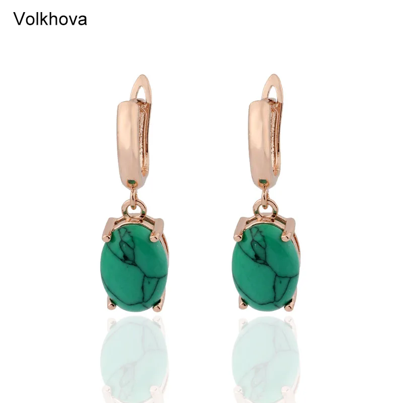 Волхова прямая подвеска 3 вида цветов синтетические сделанные из бирюзы серьги