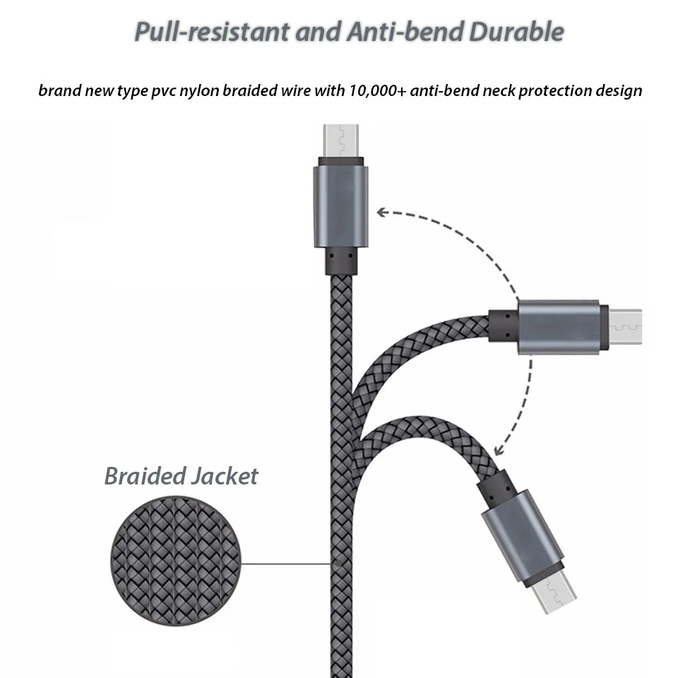 USB Type C мобильный телефон зарядное устройство кабель для Samsung Huawei Xiaomi Oneplus 25 см