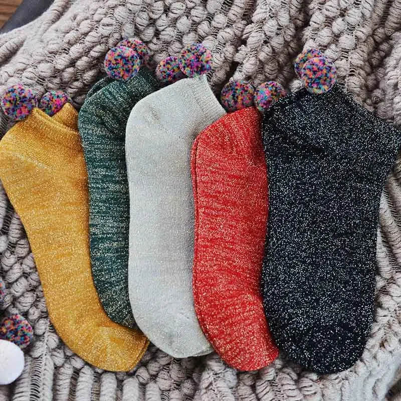 [EIOISAPRA] за ним следуют цветные шелковые носочки серебристого цвета креативные