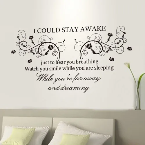 

"I Could Stay Awake" PVC Removable Wall Sticker Decor for bedroom living rooms