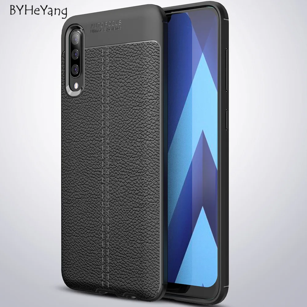 Для Samsung Galaxy A50 чехол личи шаблон Силиконовый ТПУ задняя крышка мягкий для