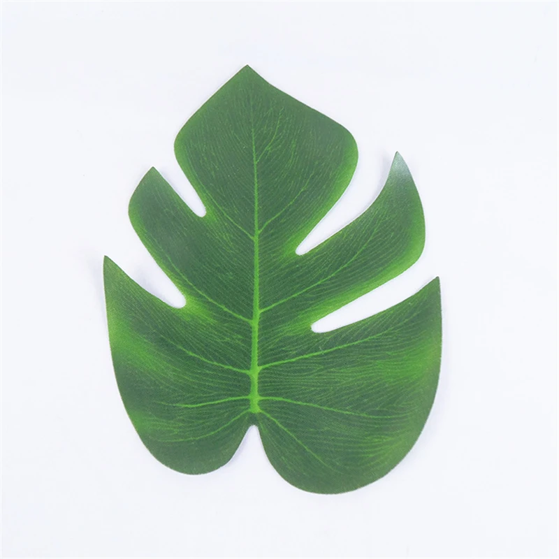 12PCS Large Artificial Leaves Tropical Palm Tree Silk Green Fake Palm Leaf Table Placemats Wedding Decoration Party Hawaiian,B