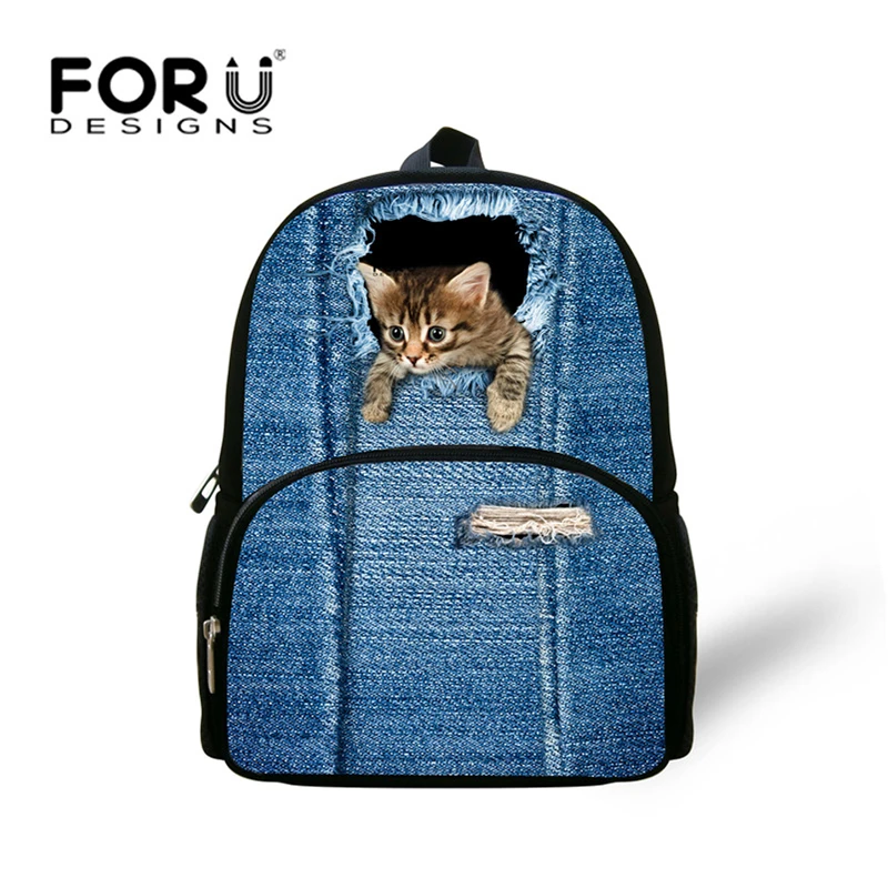 FORUDESIGNS/милые детские школьные сумки 3D мини-школьный рюкзак с изображением кота