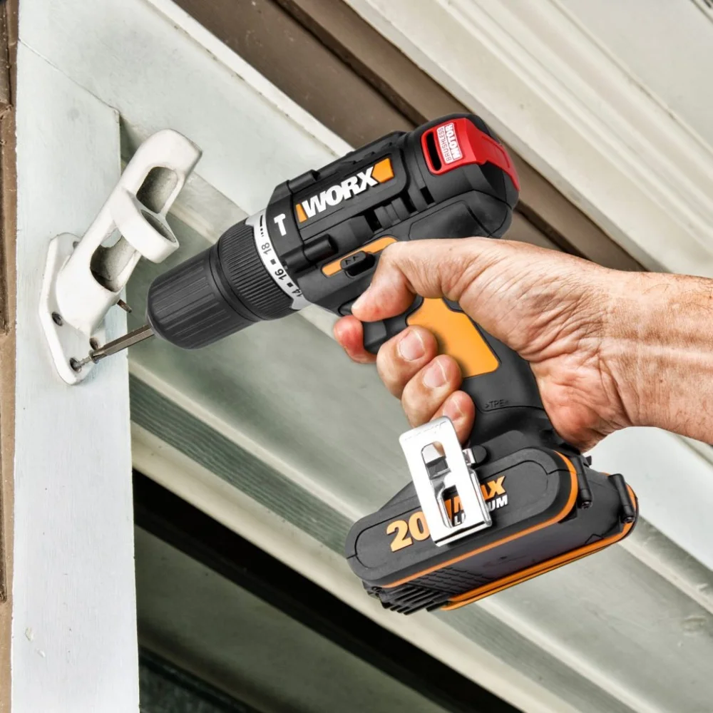 Дрель-шуруповерт ударная аккумуляторная WORX WX367.3 бесщеточная 40Нм 20В АКБ х2 2 0А*ч ЗУ