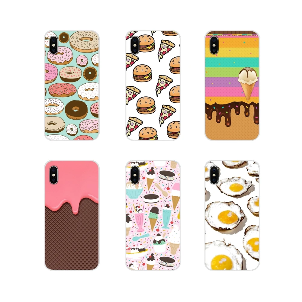 Аксессуары для еды пончиков шоколада мороженого оболочка чехол Apple iPhone X XR XS MAX 4 4S 5