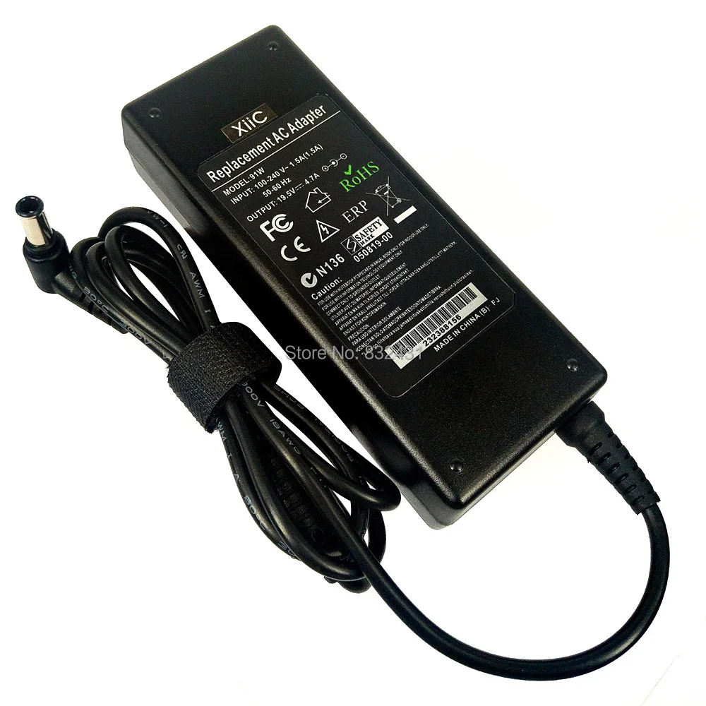 XiiC адаптер для ноутбука 19,5 V 4.7A для SONY VAIO VGP-AC19V PCG VGA VPC ТВ серии ноутбук AC зарядное устройство 90 Вт 6,5*4,4 мм