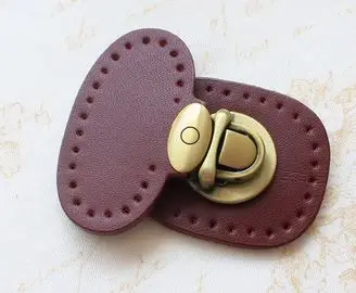 Настоящие Кожаные пряжки для сумки ручной работы DIY сменная сумка аксессуары многоцветная воловья кожа Hasp Пряжка врезной замок - Цвет: dark red
