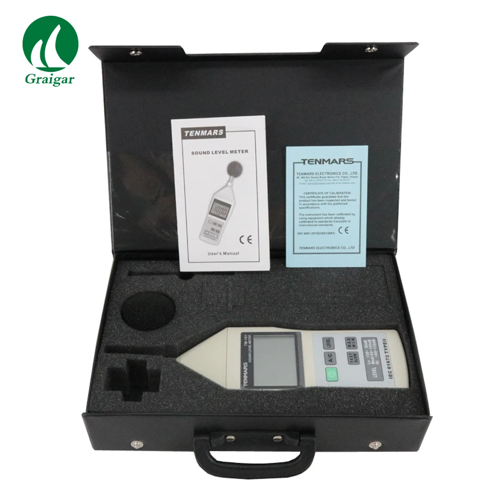 

TM-101 измеритель уровня звука IEC 61672, тип II. Диапазоны LO, MED, HI. Выход сигнала переменного/постоянного тока