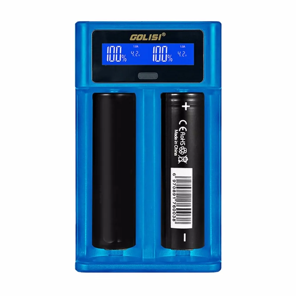 Golisi i2 2.0A Смарт ЖК-зарядное устройство для 18650 20700 26650 Li-Ion Ni-MH Ni-Cd AA AAA аккумуляторная батарея(не входит в комплект