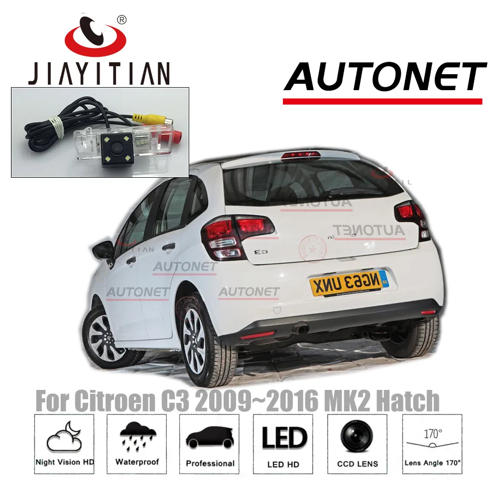 

JIAYITIAN Rear Camera For Citroen C3 2009~2016 MK2 hatchbacK CCD Night Vision Backup camera license plate camera Reverse camera