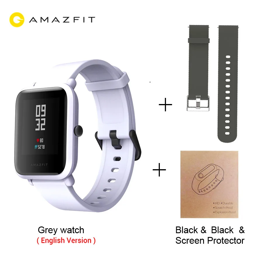 [Английская версия] Xiaomi Amazfit Bip Смарт часы Huami gps Смарт-часы Bluetooth 4,0 сердечного ритма 45 дней Батарея IP68 - Цвет: White N Green Blet