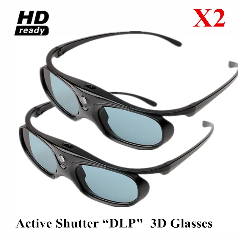 2 шт. активный затвор перезаряжаемые 3D DLP очки поддержка 144 Гц для Xgimi Z3/Z4/Z6/H1/H2 Nuts G1/P2 BenQ acer и DLP LINK проектор - Цвет: JIMI-BLACK-2
