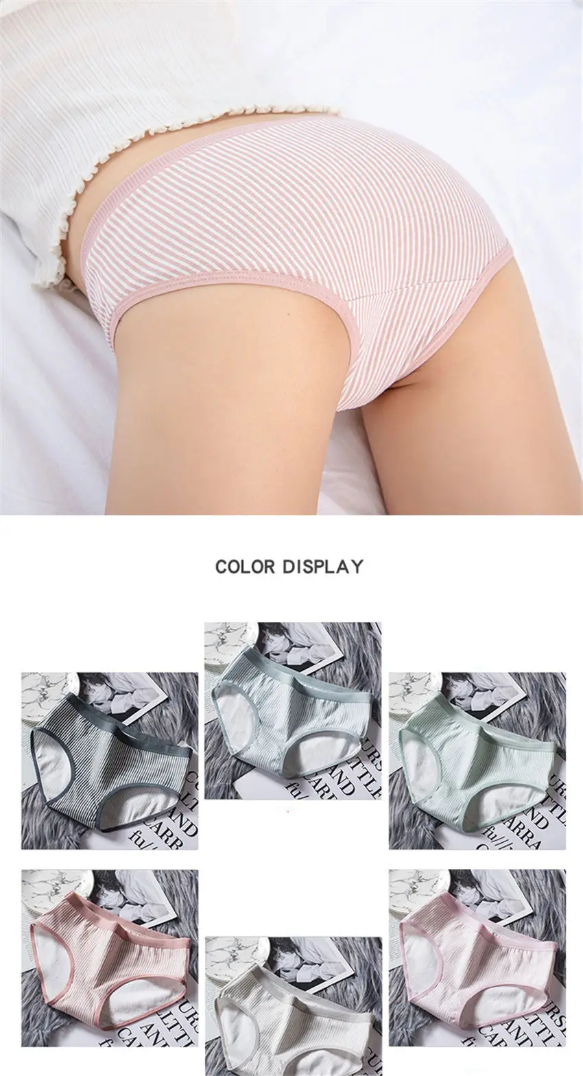 Women Cotton Panties Fashion Underwear Striped Panties for Female Girl Underpants Briefs Female Underpants Lingerie Dropshipping