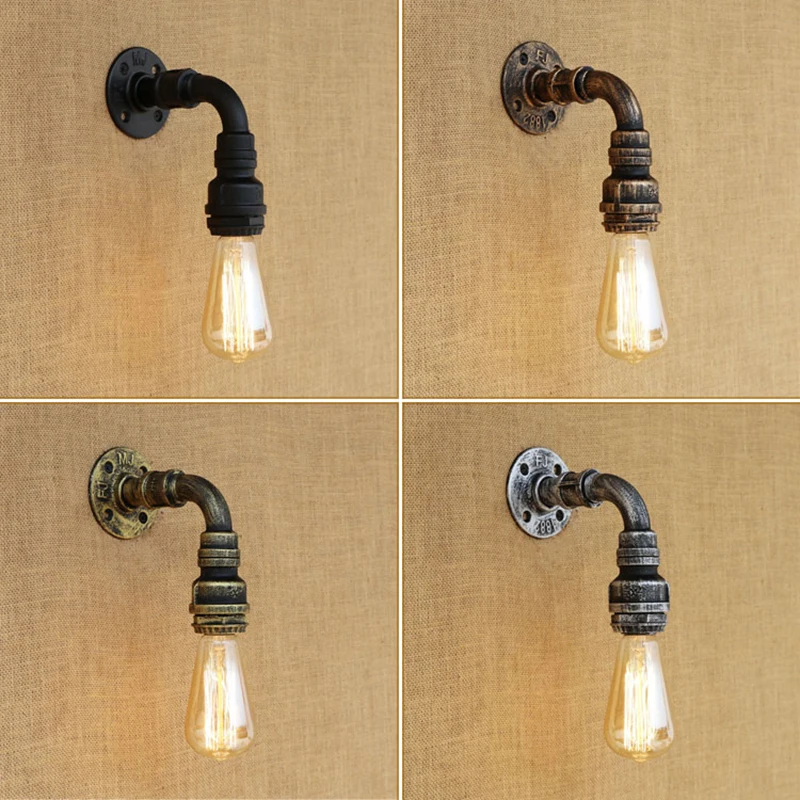 Винтажный Настенный светильник E27 в стиле лофт с водопроводной трубой