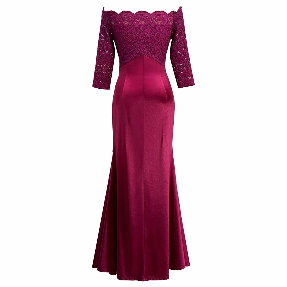 Женское винтажное вечернее платье макси длинное атласное с цветочным кружевом