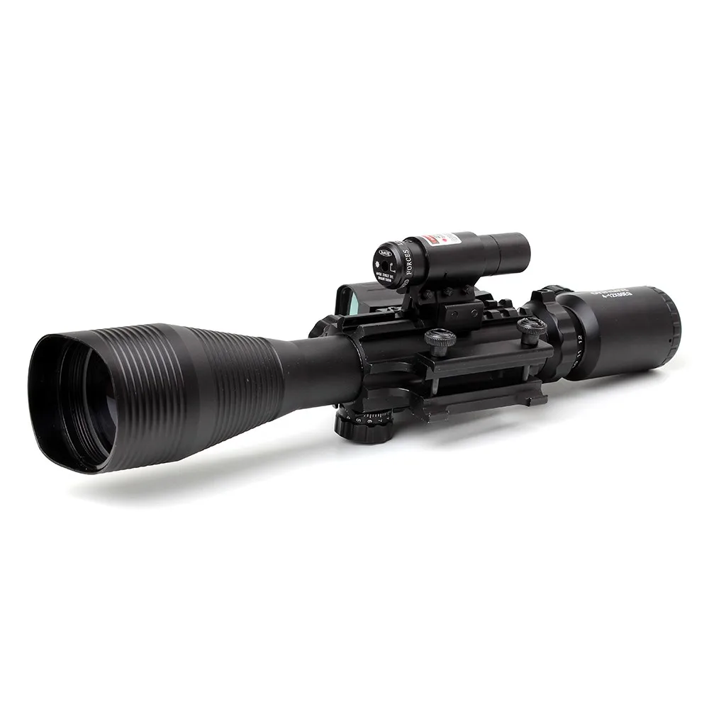 Тактический Ohhunt 4-12X50 с подсветкой дальномер Сетка голографический 4 Сетка прицел с красным или зеленым лазером комбинированный прицел