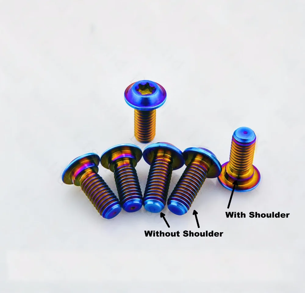 Titanium bolts DIY M8x20mm Motorcycle Modify Ti Bolt Shoulder Burned Blue Color Torx Disc Head screws fastener Pack of 6pcs |