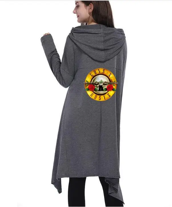 Мода guns N' Roses Hoodie Новый худи в уличном стиле длинный пуловер с капюшоном
