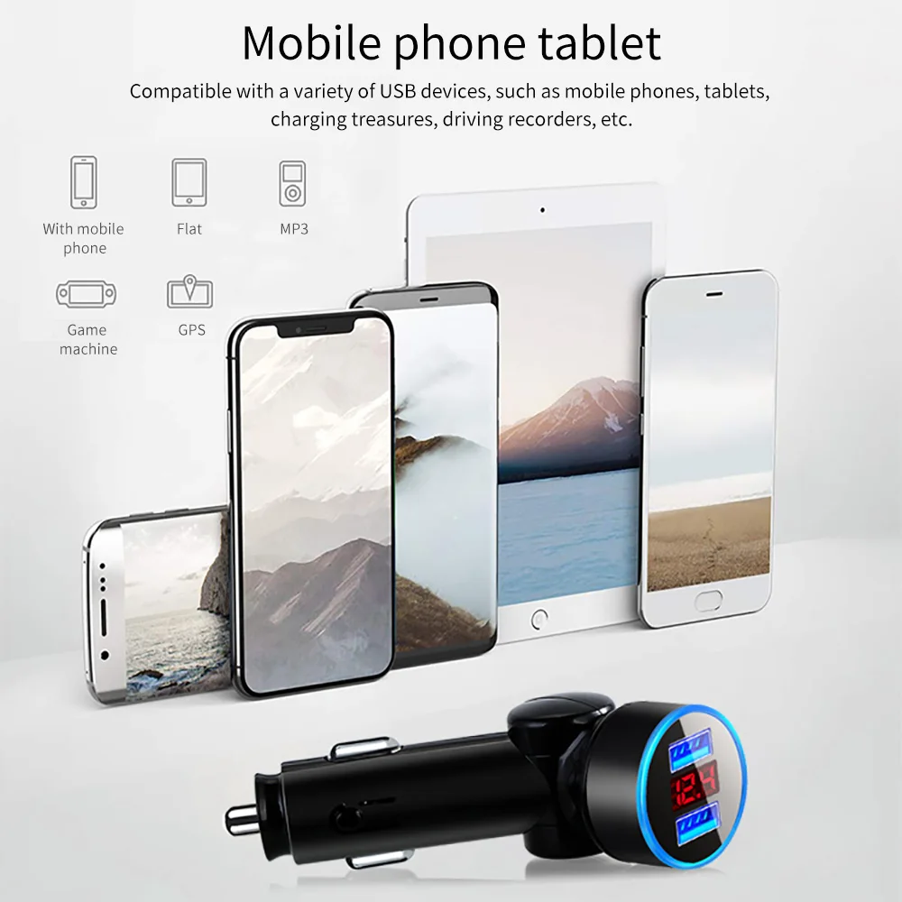 1 шт. автомобильное зарядное устройство для телефона двойной USB Автомобильное