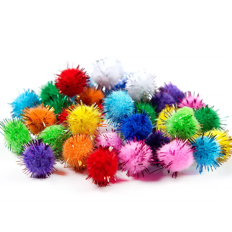 10/15/20/25/30 мм блеск помпон пушистый плюшевые ремесла Сделай Сам Pom poms шар из меха рождественские украшения для детских игрушек мягкого плюша; аксессуары для куклы 100 шт