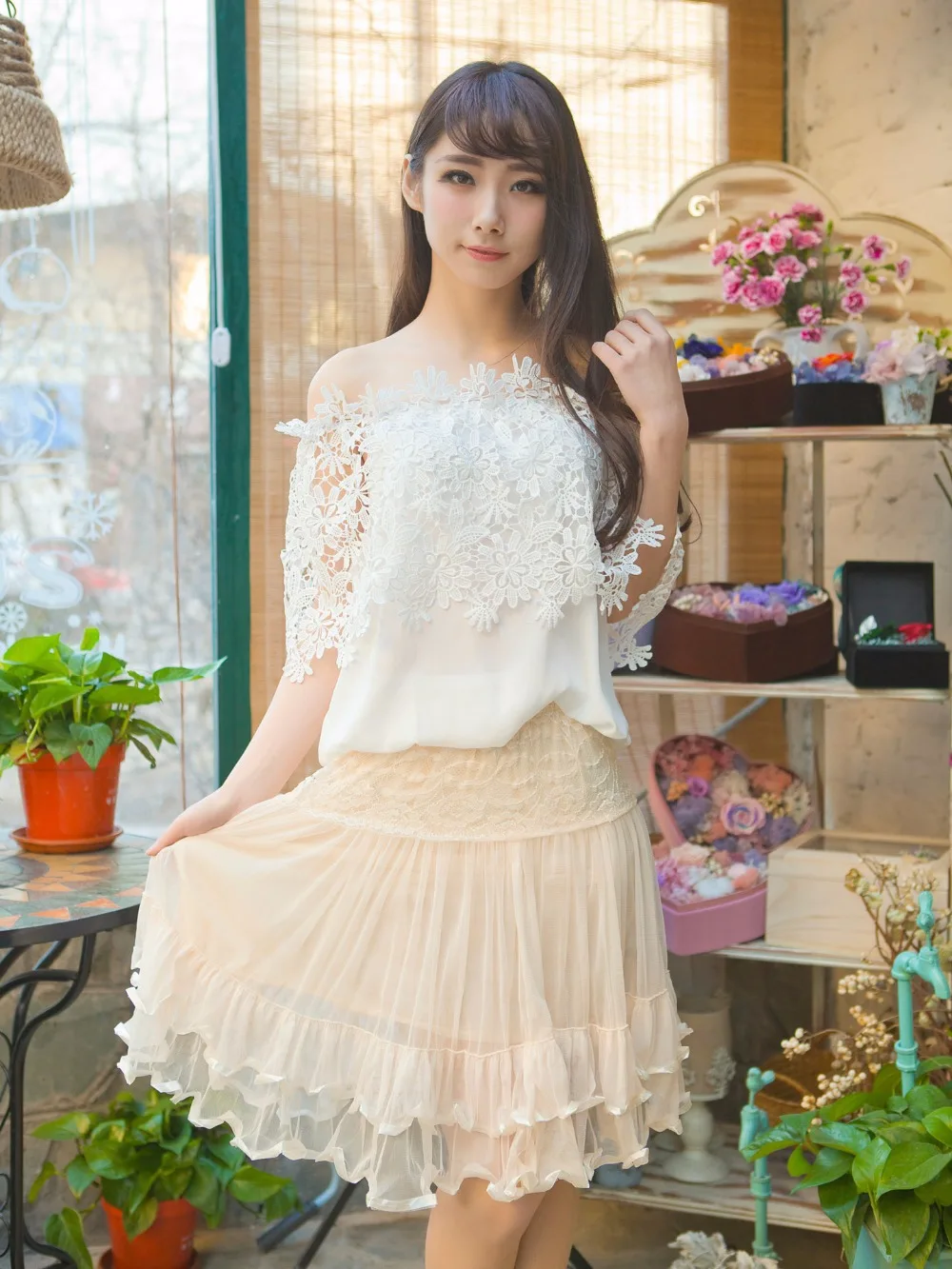 2016 Женская Мини кружевная юбка оптовая продажа сетчатые плиссированные юбки