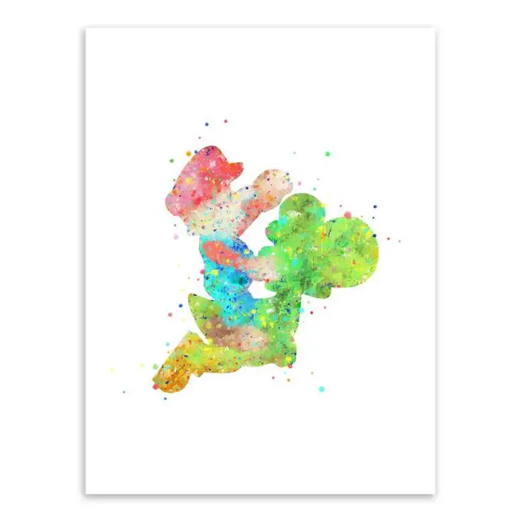 Супер Марио японская поп игра Аниме персонаж Печать постер абстрактная