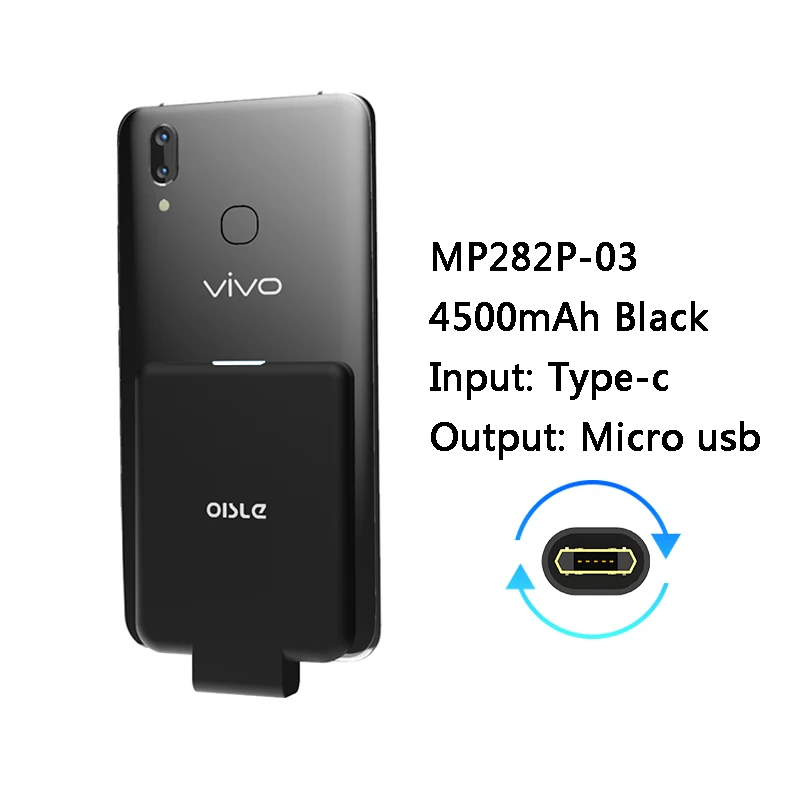 4500 мА/ч чехол Micro USB для samsung Galaxy J5 J3 J6 J4+ чехол для аккумулятора для OUKITEL C15 Pro внешний резервный внешний аккумулятор - Цвет: P-03 BLACK