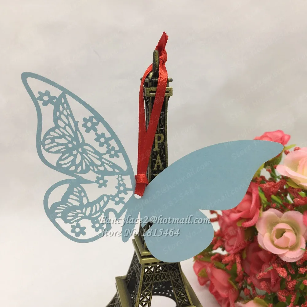 60 шт. бумажные карточки-бабочки с лентой | Дом и сад