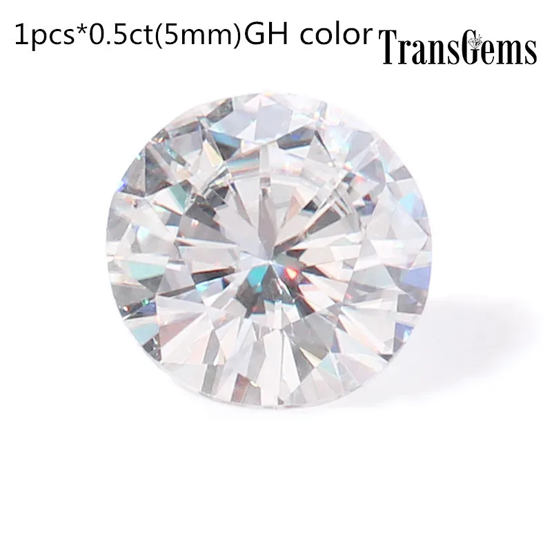 Драгоценные камни 1 шт 5 мм Moissanite эквивалент алмаз 0.5ct карат Цвет GH свободные Beats