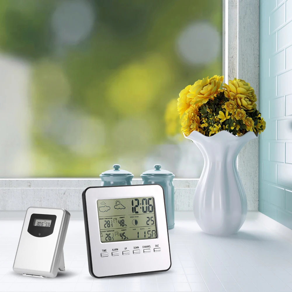 Цифровая метеостанция с термометром гигрометром и часами | Инструменты