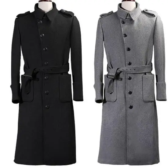 S 6XL горячее/весеннее мужское Новое модное тонкое длинное однобортное утепленное