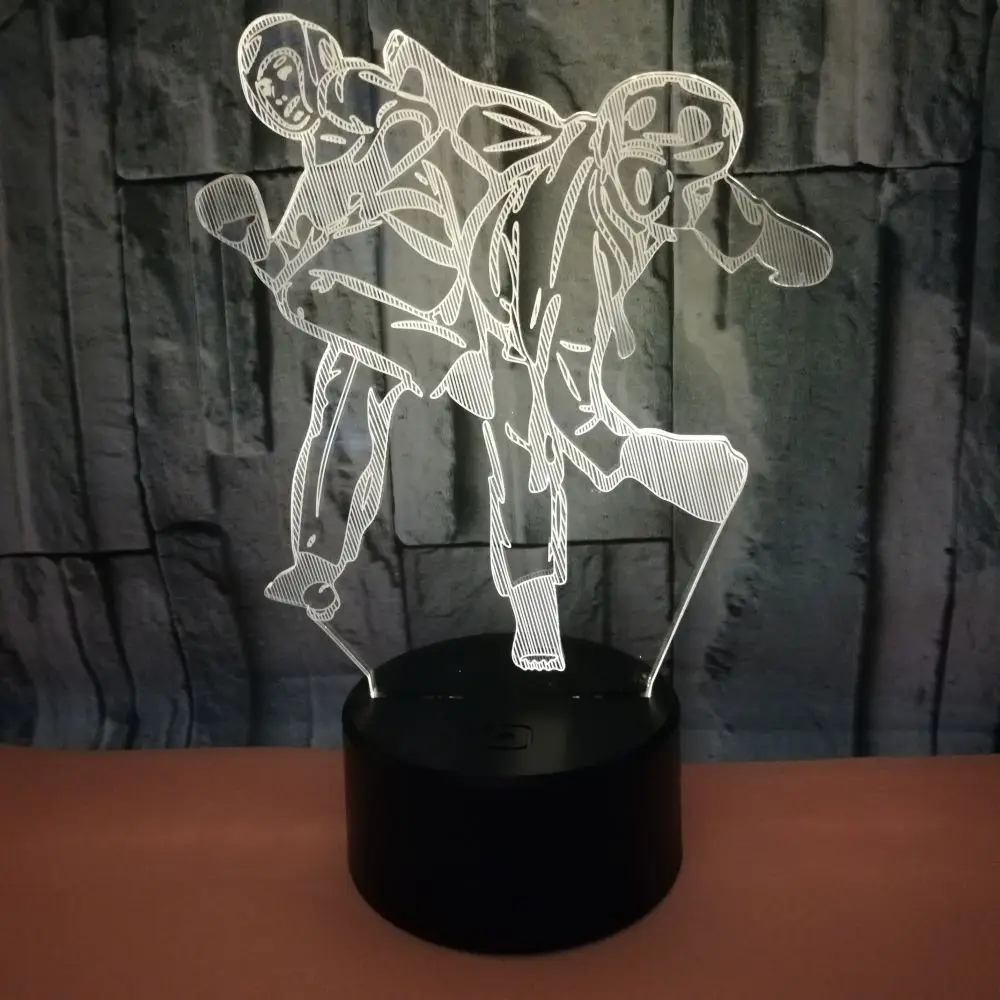 Ночная светодиодная 3d лампа для тхэквондо 7 цветов сенсорное управление